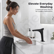 Plantex Wash Basin Mixer Tap/Brass Hot & Cold Basin Mixer Faucet/Deck Mount Pillar Spout for Bathroom Sink - Pack of 1 (4603, Black)