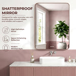 Plantex Aluminium Frame Mirror for Wall/Rectangle Wall Mount Mirror for Bedroom/Dressing Room/Living Room/Entryway - (24x32 Inch-Rose Gold)