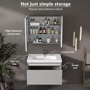 Plantex Vanity for Bathroom/Rectangle Cabinet with Wash Basin and Mirror/Bathroom Organizer for Home - (NZBC-08)