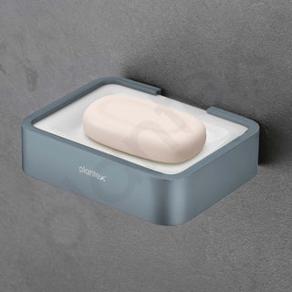 Plantex Aluminium and Acrylic Soap Case/Soap Holder for Bathroom/Soap Stand/Bathroom Accessories - (Grey and Milky White)