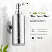 Plantex Liquid Soap Dispenser for Bathroom/304 Grade Stainless Steel Shampoo Dispenser/Round Hand wash Dispense/Bathroom Accessories - Pack of 1 (Regent, Chrome)