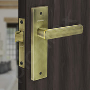 Plantex Heavy Duty Door Lock ÃƒÂ¢Ã¢â€šÂ¬Ã¢â‚¬Å“ Bathroom Door Lock/Mortise 8inch Keyless Plate Handle Set for Home/Bathroom/Store Room/Balcony/Office with Baby Latch (8125, Brass Antique & PVD Gold)