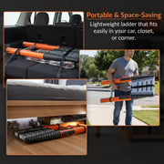 Plantex 23.6 feet (7.2m) Telescopic Ladder/Durable Steps/Collapsible Ladder for Home or Outdoor Work/Aluminium Telescopic Ladder - (Orange)