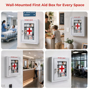 Plantex Metal First Aid Box/Emergency Medical Kit Box for Medicine Storage/Multi Compartment for Medicine Organizer First Aid Kit Box with Key Lock - Pack of 15 (White)
