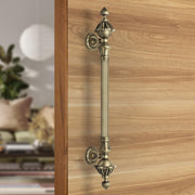 Plantex 18 Inch Main Door Handle/Wooden Pull-Push Handle for Main Door/3 Year Warranty Pack of 1 (S-136-Brass Antique)