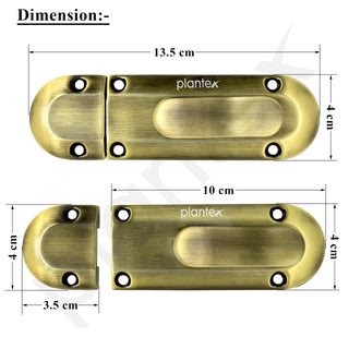 Plantex Door Stopper/Door Latch for Main Door/Baby Latch for Bathroom/Door Lock for Home and Office Doors - Pack of 4 (Brass Antique)