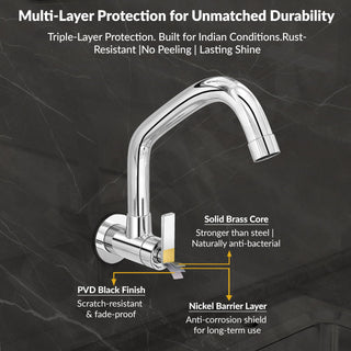 Plantex Pure Brass Sink Tap for Kitchen Basin with 360° Extended Swivel Spout/Kitchen Tap with Water Saving Nozzle - 7 Year Warranty (BAL-511-Chrome Finish)