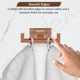 Plantex 304 Grade Stainless Steel Hooks for Hanging Clothes/Hanger for Bathroom/Hooks for Wall/Hooks/Bathroom Accessories - Benz (Rose Gold)