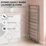 Plantex Cloth Stand for Home/Stainless Steel Foldable Colth Stand/Double Layer Cloth Drying Rack for Balcony - Pack of 1 (Bloom, Chrome)