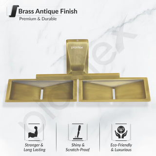 Plantex 304 Grade Stainless Steel Double Soap Dish/Soap Case/Soap Storage for Bathroom Accessories - Crystal (Brass Antique)