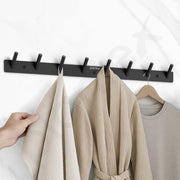 Plantex Wall Hooks for Hanging Cloth/Stainless Steel Towel Hangers/Bathroom Robe Hooks/Door Hangers/Round Wall Hook/Hook Rail for Hanging Keys - 8 Hooks (Pack of 3, Z-Black)