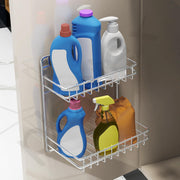 Plantex Self Adhesive Stainless Steel Bathroom Detergent Holder/Bathroom Storage Rack/Shelf/Under The Sink Detergent Holder (Small,Chrome)