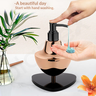 Plantex Liquid Soap Dispenser for Bathroom/Stainless Steel and Acrylic Shampoo Dispenser/Handwash Dispenser for Bathroom/Bathroom Accessories - Pack of 1 (Rose Gold & Black)