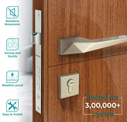Plantex Mortise Door Lock for Main Door with 3 Computerised Keys/Door Handle Lock for Bedroom, Durable Brass Build/ 3 Years of Warranty (7095 - Satin White)
