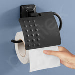 Plantex 304 Grade Stainless Steel Toilet Paper Holder for Bathroom/Toilet Roll Holder/Toilet Tissue Paper Roll Holder/Bathroom Accessories - Squaro (Black)