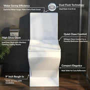 Plantex Commode for Toilet/Rimless Ceramic One Piece Western Toilet/Commode with Soft Closing Toilet Seat - S Trap Outlet (White)