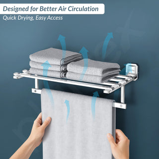 Plantex 304 Grade Stainless Steel Towel Rack for Bathroom/Towel Holder/Towel Stand/Towel Bar for Bathroom Accessories - Cute (18 Inch-Chrome)