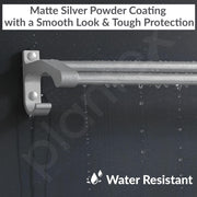 Plantex Dual Towel Rod for Bathroom/Space Aluminium Towel Holder/24 Inch Towel Hanger with Side Hooks/Bathroom Accessories - Pack of 1 (Silver)