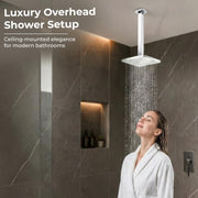 Plantex 10-Inch Ceiling Shower Arm/Stainless Steel Shower Pipe/Square Shower Arm with Flange - Pack of 1 (Chrome)