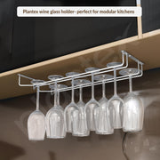 Plantex Wine Glass Rack/Holder Upside Down Glass Hanging Organizer/Glass Hanging Stand for Pubs/Kitchen/Bars (Double Line / 16 x 9 Inches)