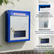 Plantex All in One Multipurpose Letter Box/Suggestion Box for Office/Post Box for Home gate/Donation Box/Complaint Box/with Lock -Wall Mount - Pack of 15 (Blue & Ivory)