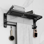 Plantex Self Adhesive Aluminium Bathroom Towel Hanger for Wall/Towel Rack for Bathroom 24 Inch/Bathroom Accessories - Pack of 1 (Black, 6801)