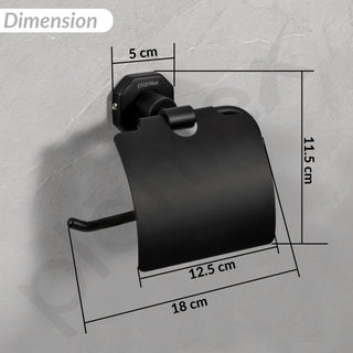 Plantex 304 Grade Stainless Steel Toilet Paper Holder for Bathroom/Toilet Paper Roll Stand/Tissue Holder/Bathroom Accessories - Nipron (Black)