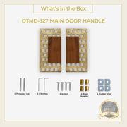 Plantex 304 Grade Stainless Steel Main Door Handle/8-inch Door Handle for Main Door/Pull-Push Door Handle for Home/Hotel/Office - Pack of 1(Brass Antique and Wood Finish)