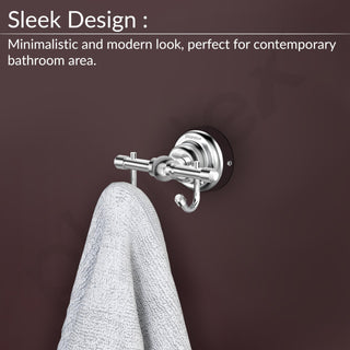 Plantex 304 Grade Stainless Steel Robe Hook/Cloth-Towel Hanger/Napkin Hanger/Bathroom Accessories Pack of 1, Skyllo (Chrome)