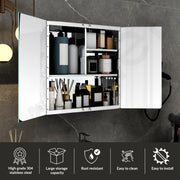 Planet Premium Bathroom Cabinet with Mirror/ 304 Stainless Steel Bathroom Mirror with Storage/Shelf for Wall with Mirror (18x18 Inch-Chrome)