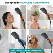 Plantex Hand Shower for Bath/4 Mode Multifunctional Shower/ABS Plastic Silicone Handheld Shower/Easy Mode Switching – (Black, APS-H592)