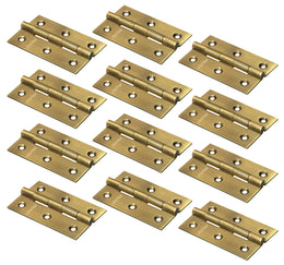 Plantex Stainless Steel Door Hinges 3 inch x 16 Gauge/1.5 mm Thickness Home/Office/Hotel/Hinges for Main Door/Soft Movement Door Hinge/Kabza - Pack of 12 (Brass Antique)
