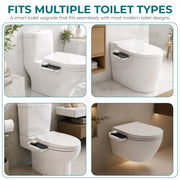 Plantex Bidet Attachment for Toilet Seat/Non-Electric Dual Nozzle Front & Rear Wash/Self-Cleaning Retractable Nozzles/Adjustable Water Pressure/Easy DIY Install -(White & Black)