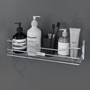 Plantex Bathroom Shelf for Wall Steel/Wall Mounted Shelf for Kitchen with Railings/Washroom Organizer (16 inch, Chrome)