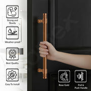 Plantex 12 Inch Main Door Handle/304 Grade Stainless Steel Handle for Door/Pull-Push Handle for Home/Office/3 Years Warranty By Plantex - Pack of 1 (APS-150, PVD Rose Gold)