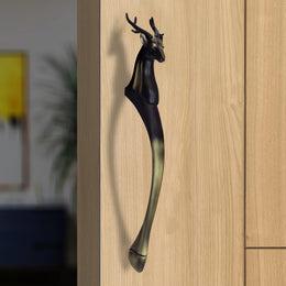 Plantex 13 Inch Deer Shape Door Handle For Main Door/Heavy Duty Main Handles/Pull Push Antique Door Handle for Home/Office - Pack of 1 (Brass Antique)