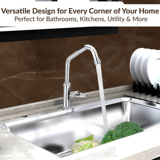 Plantex LEA-712 Pure Brass Kitchen Sink Tap with 360° Swivel Spout for Kitchen Tape with Water Saving Aerator with Teflon Tape-7 Year Warranty by Plantex (Chrome)