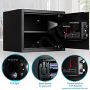 Plantex 38 Litres Safe Locker for Home/Safety Locker Box with Electronic Keypad & Emergency Keys/Master & User Code Access with LED Light/Emergency Key/2 Years Warranty By Plantex - (Black)