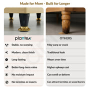 Plantex 3 Inch Sofa Leg for Bed Furniture/Aluminium Sofa Leg for Table/Support Legs/Furniture Leg - Pair of 2 (4 Piece) (DTS-87, Black & Gold)
