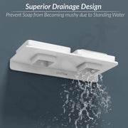Plantex 5mm Acrylic Double Soap Dish/Soap Holder/Soap Stands for Bathroom & Kitchen/Bathroom Accessories - Wall Mount (White)