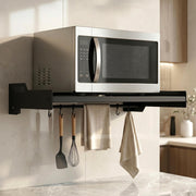 Plantex Oven Stand for Kitchen/GI Steel Oven Stand/Wall Mounted Oven Organizer for Home/Kitchen - Pack of 1 (Black)