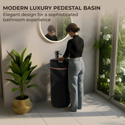 Plantex Acrylic Resin & Quartz Pedestal Basin for Bathroom/One