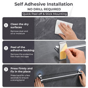 Plantex J4 Stainless Steel Towel Rod/Self Adhesive Cloth Hanger for Bathroom/24 Inch Towel Bar/Bathroom Accessories - Pack of 1 (Chrome)