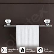 Plantex Pyramid Stainless Steel Towel Hanger for Bathroom/Single Towel Rod/Bar/Bathroom Accessories (24inch) - Chrome - Pack of 1