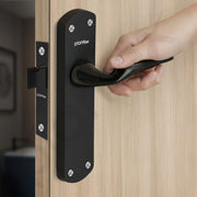 Plantex Heavy Duty Door Lock Ã¢â‚¬â€œ Bathroom Door Lock/Mortise 8inch Keyless Plate Handle Set for Home/Bathroom/Store Room/Balcony/Office with Baby Latch (8134-DC-Black & Z-Black)