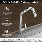 Plantex LEA-712 Pure Brass Kitchen Sink Tap with 360° Swivel Spout for Kitchen Tape with Water Saving Aerator with Teflon Tape-7 Year Warranty by Plantex (Chrome)