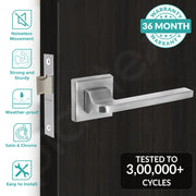 Plantex Heavy Duty Door Lock – Bathroom Door Lock/Mortise Keyless Handle Set for Home/Bathroom/Store Room/Balcony/Office with Baby Latch (605 - Satin)