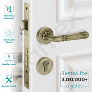 Plantex Main Door Lock/Mortise Lock for Door with 3 Years of Warranty - Robust Door Lock for Home with Brass Lock Body & Cylinder(7117 - Brass Antique)