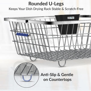 Plantex Heavy-Duty Stainless-Steel Dish Drainer Basket for Kitchen Utensils/Dish Drying Rack/Plate Stand/Bartan Basket (Large Size-64x47x20cm)