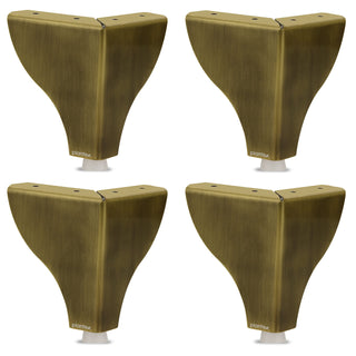 Plantex Stainless Steel 4 inch Sofa Leg/Bed Furniture Leg Pair for Home Furnitures (DTS-63-Brass Antique) – 8 Pcs